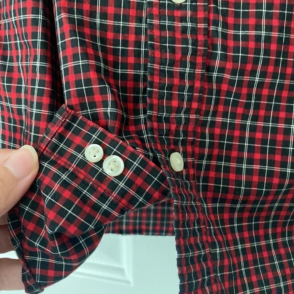 Ralph Lauren Red Plaid Button Down Dress Shirt - 3T